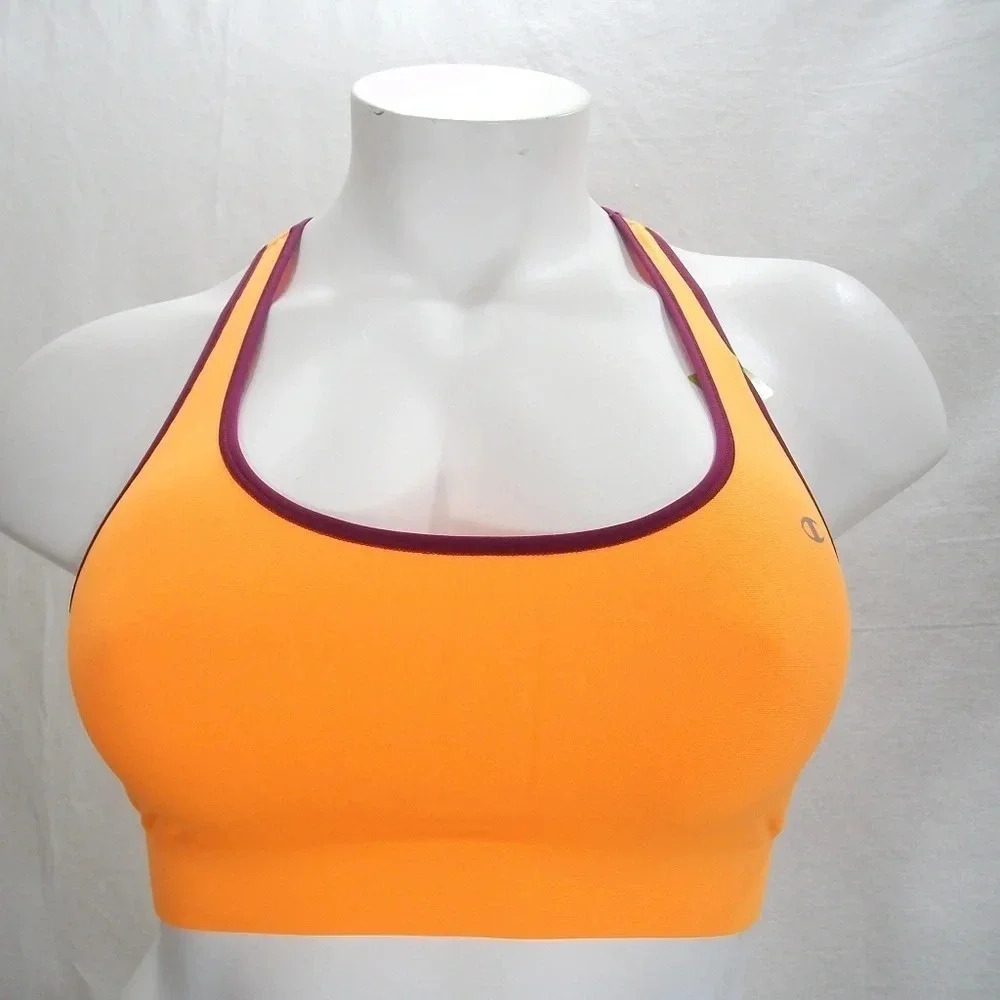 MEDIUM Champion B9504 Absolute Racerback‎ Sports Bra Orange NWT